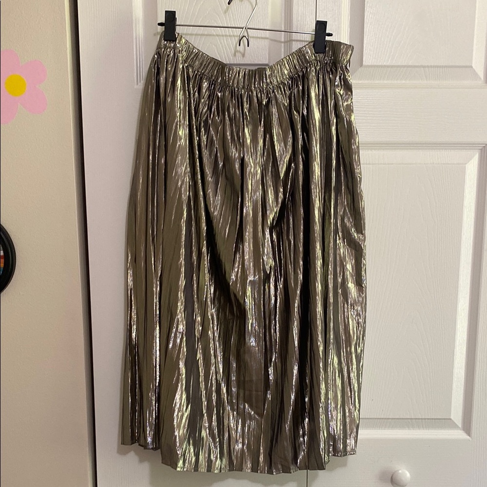 GAP Shiny Metallic Midi Skirt